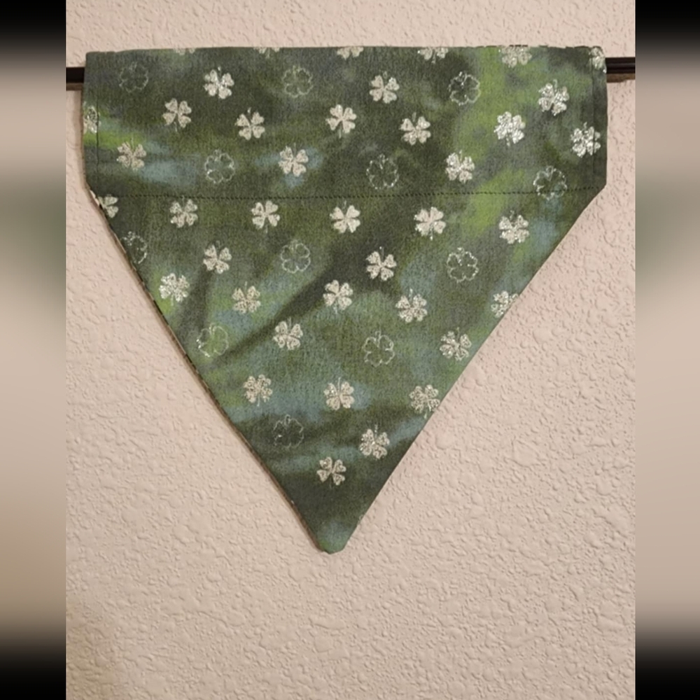 MEDIUM Green Clover Dog Bandana